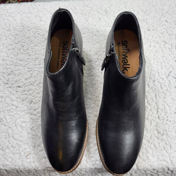 NEW black leather SoftWalk Rocklin or Rocklin 2.0 ankle boots. SIZE 7 N US - Picture 3 of 8